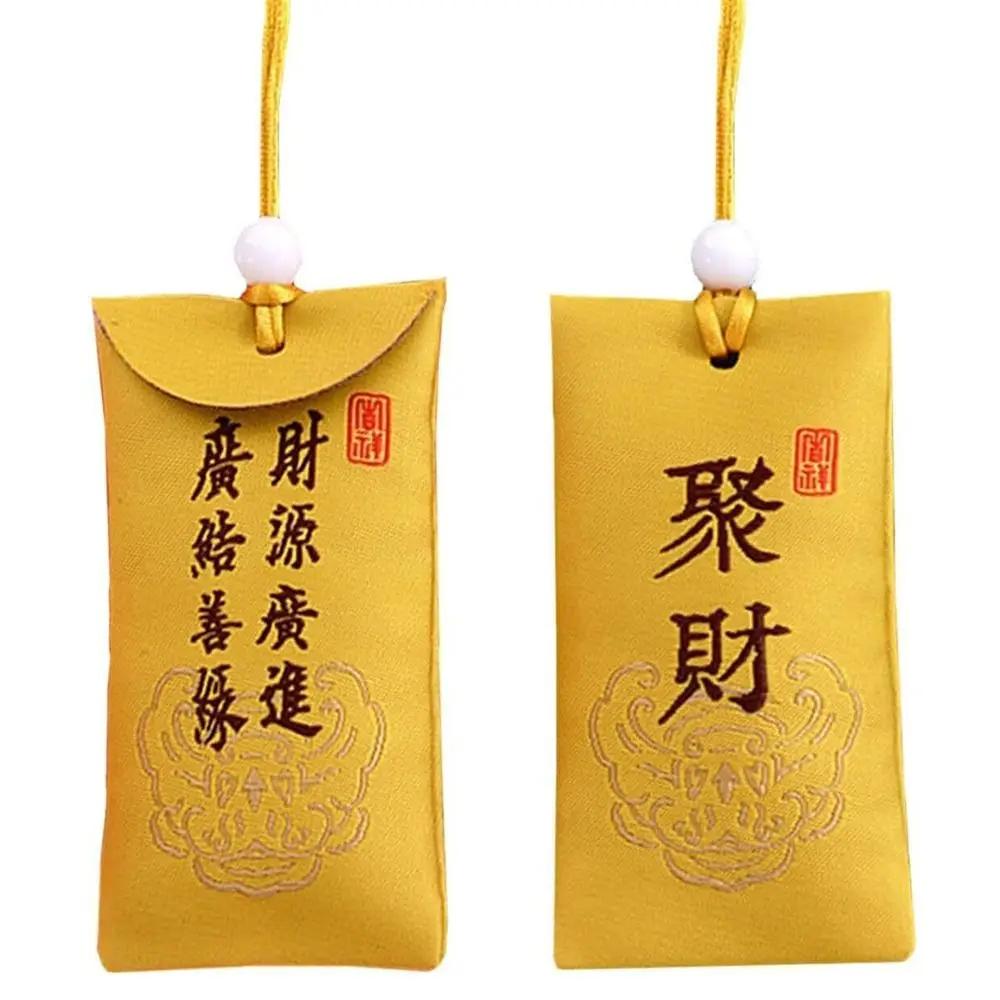 Duchovní sůl se sáčkem Buddhistická duchovní sůl sáček Náhrdelník požehnání taška pro štěstí Amulet požehnání sáčky Přívěsek