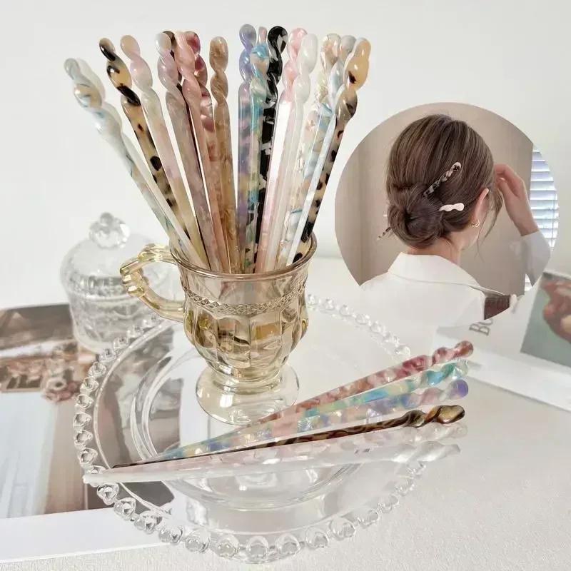Módní čínský styl vlasové tyčinky Vintage acetátové hůlky Dámské sponky do vlasů Klipy Svatební šperky Dívčí krása Stylingové doplňky
