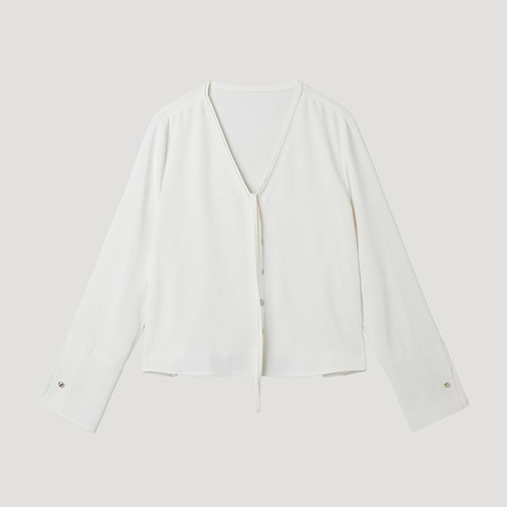 

[She S miSS] V Neck Tie blouSe Swwblp11040 iV Ivory/66