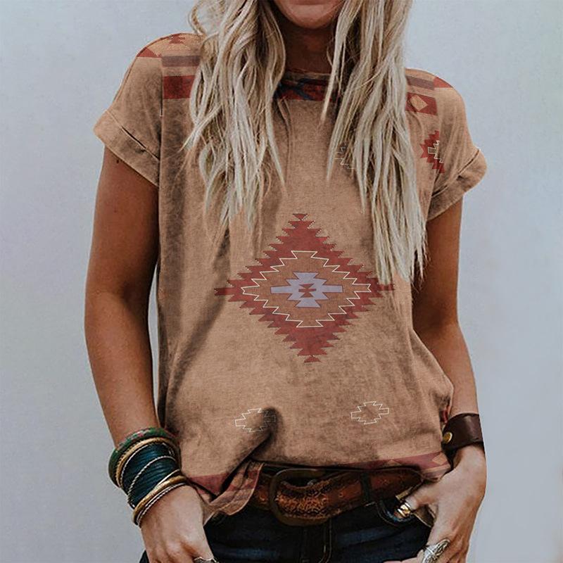 

Summer Western Ethnic Style 3D Print T-shirts Women Streetwear Fashion Short Sleeve T Shirt O-neck Kids Tees Tops Clothing 5XL