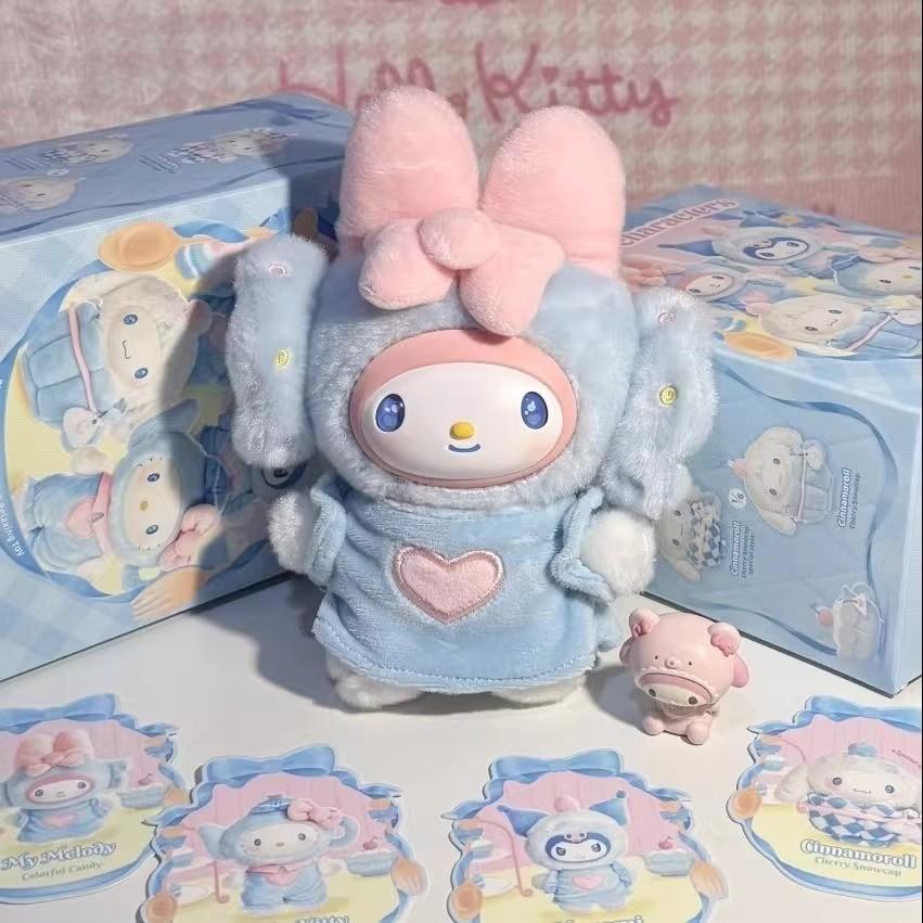 @ Sanrio Blue Flutter Series Blind Box, Cartoon Characters Hello Kitty & Kuromi, Vinyl Plush Toy Bag Pendant, Birthday Gift