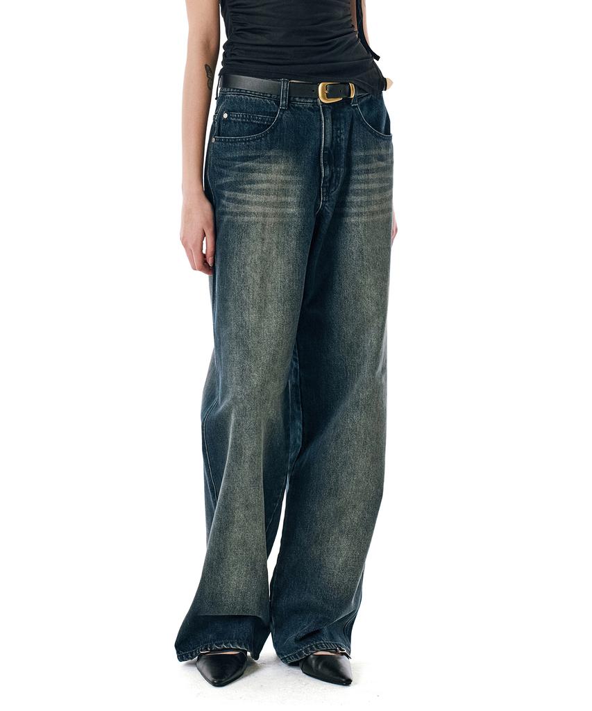 Sekeonmonollogeu 3 Stitched Wide Washed Denim Pants [Dblue]_Sept056Dblue