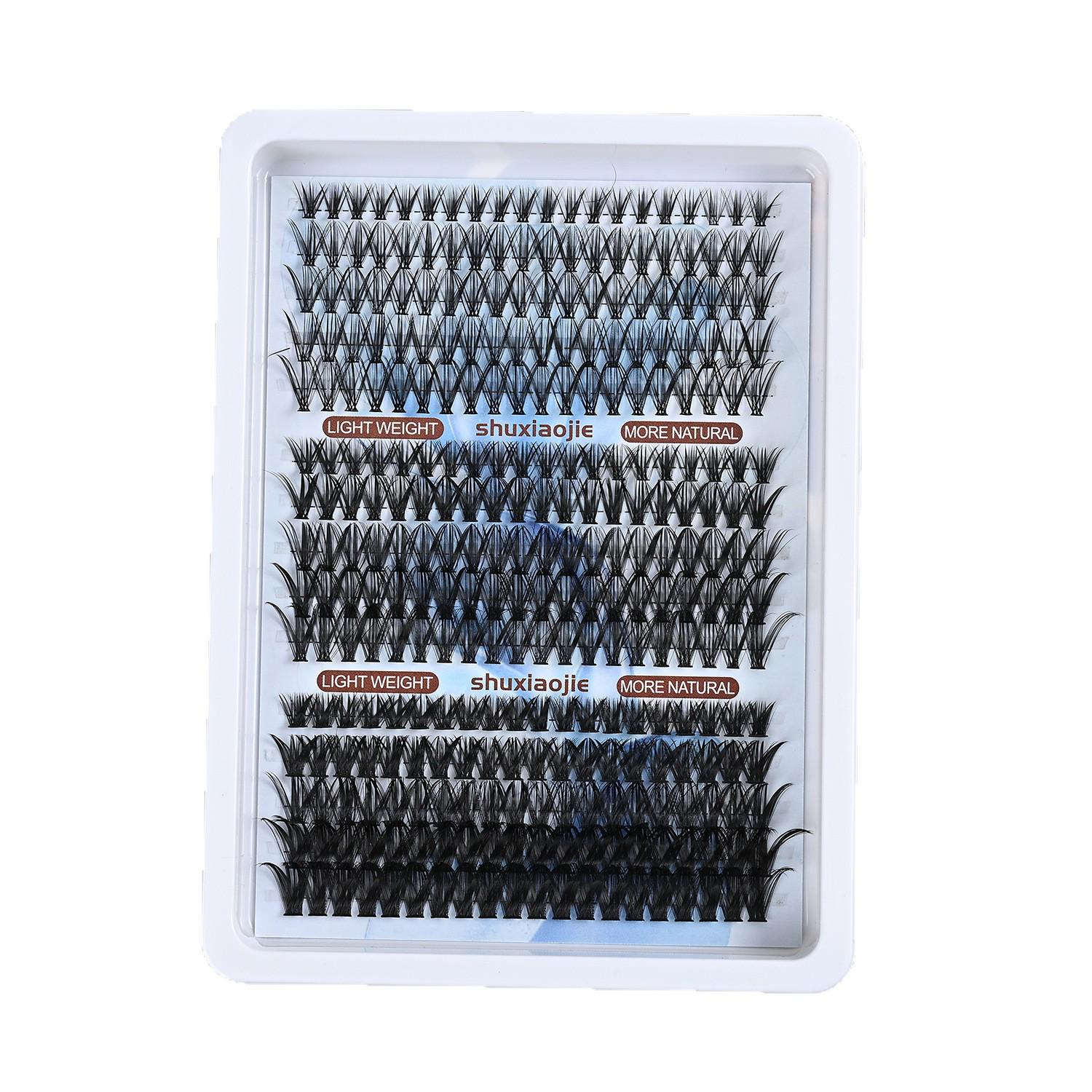 Natural Long Thin Curly Dense Black Segmented False Eyelashes for DIY