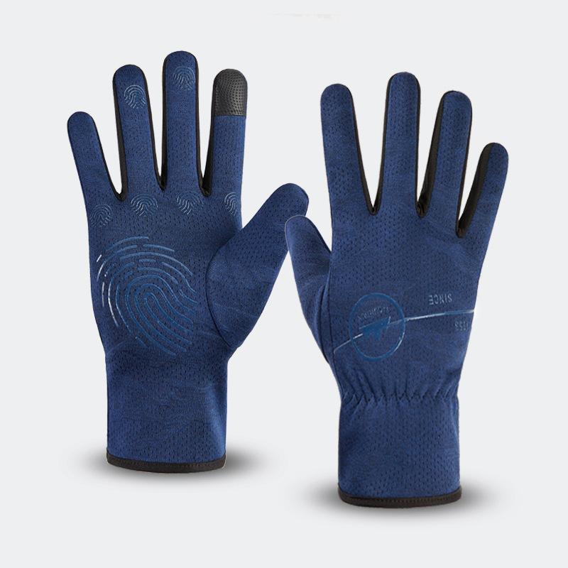 Outdoor Cycling Warm Plus Velvet Gloves Waterproof Touch Screen Gloves Non Slip Men's Cold proof