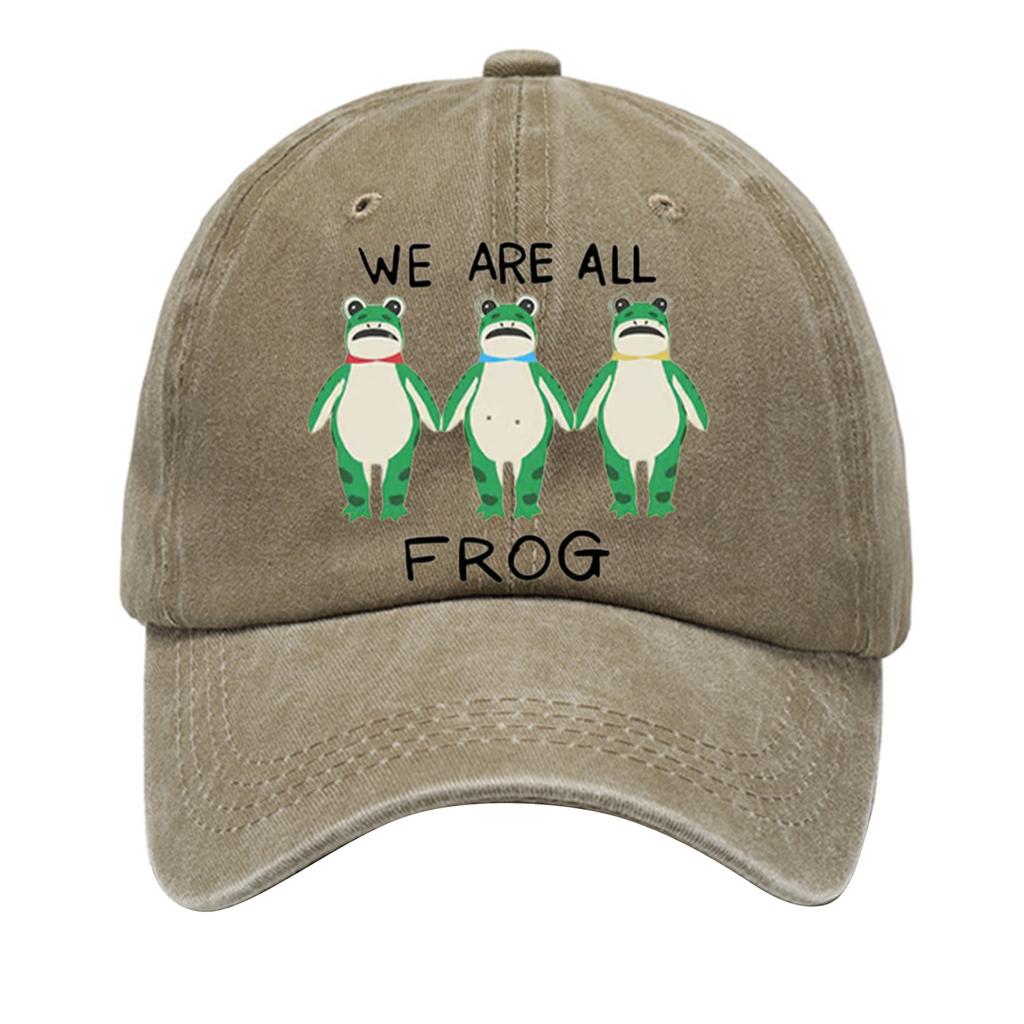 Men's Washed Cotton Baseball Cap With Printed Distressed Soft Top Denim Hat, Vintage Hat