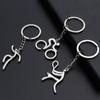 Running Metal Sports Logo Keychain Weightlifting Zinc Zinc Alloy Pendant Simple Key Ring Ornaments  Girls