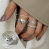 Korean Style S925 Silver Plated Geometric Open Finger Ring - Women's Vintage Hip Hop Jewelry for Index or Pinky Finger.