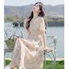 Sweet French Floral V-Neck Puff Sleeve Dress