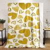 Golden Hearts Pattern On White Background Patterned Flannel Blanket Perfect for the Bedroom Living Room, Sofa, or a Little Nap