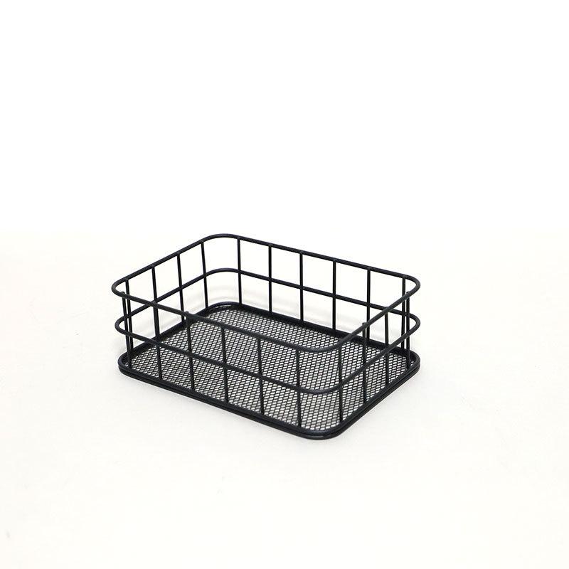 Nordic Ironwork Net Bottom Basket Desktop Storage Basket for Cosmetics and Skin Care Products Organization and Storage Basket