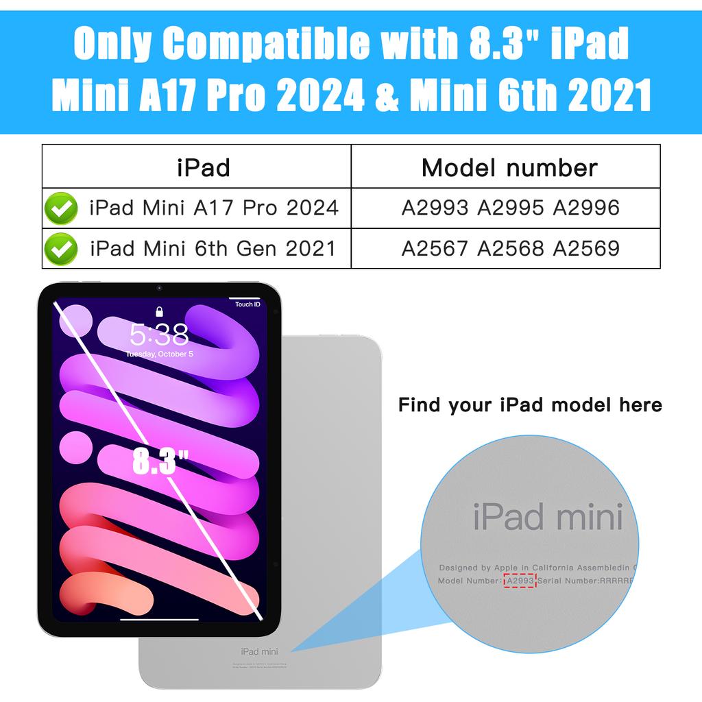 For iPad mini (2024)/(2021) Case with Shoulder Strap Kickstand PC + Silicone + TPU Tablet Cover