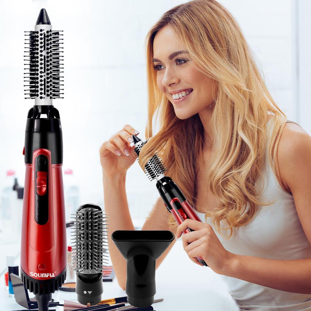 All In One Electric Curling Iron Professional Curling Wand Set Instant Heat Up Hair Curler with 2 Interchangeable Ceramic Barrels