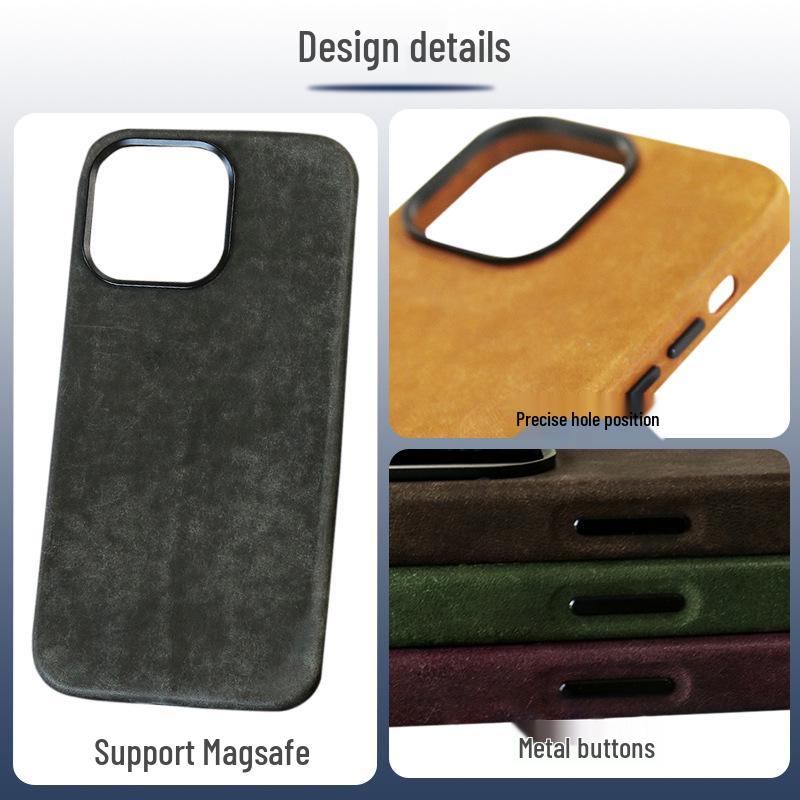 PUEBLO Vintage Leather MagSafe Drop-Proof Case for iPhone 16 Pro Max