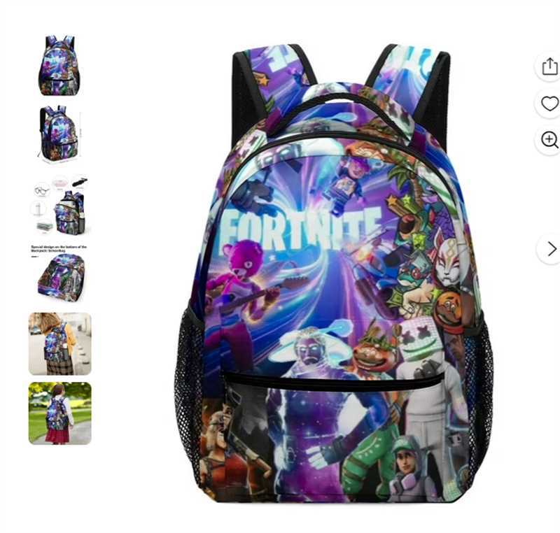 Student Schoolbag Cartoon Backpack Set 3D Digital Printing Backpack