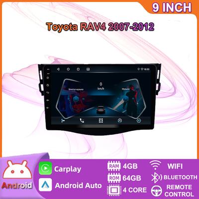 Android Carplay Araba Radyo Multimidia Video Oynatıcı Navigasyon GPS Toyota RAV4 2007-2012 2din Baş Ünitesi 4+64GB