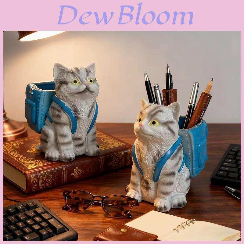 Creative Cat Pencil Holder With Cute Backpack Design For Office And School Supplies