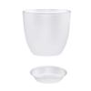 Flower Pot with Saucer Plastic Plant Pot with Drainage Holes Modern Decorative Planter