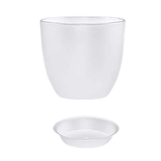 Flower Pot with Saucer Plastic Plant Pot with Drainage Holes Modern Decorative Planter