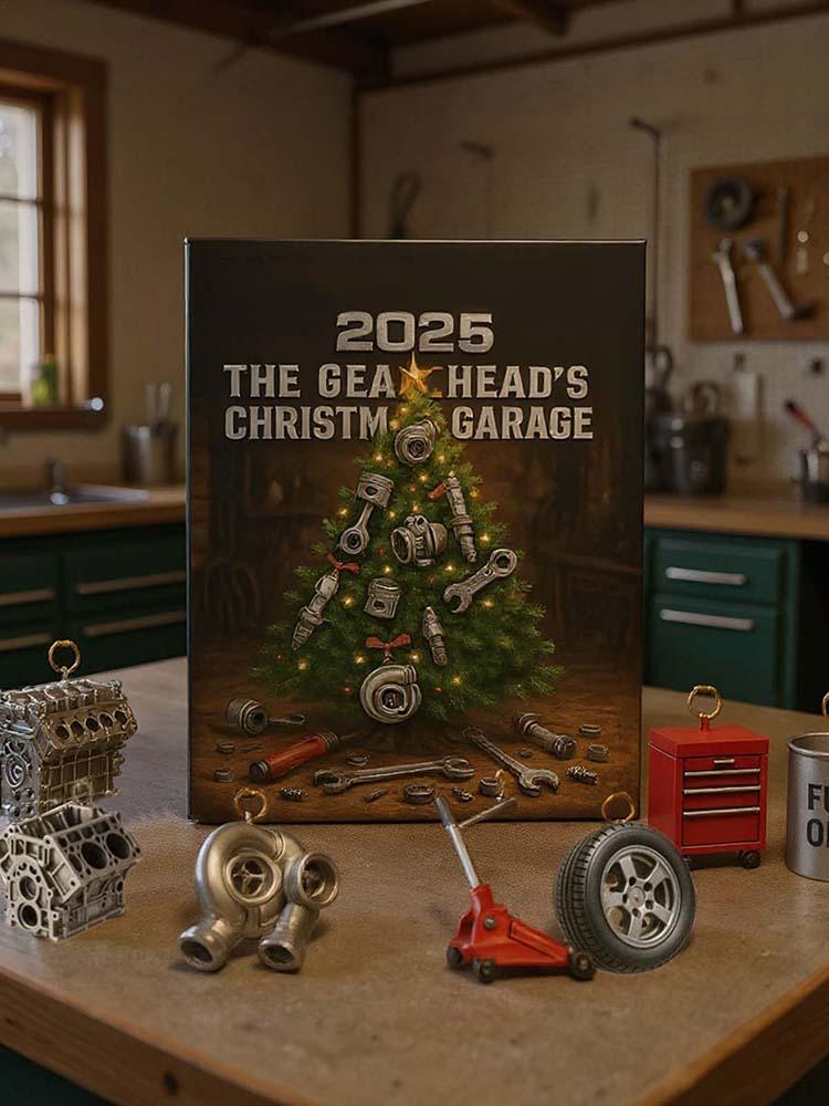 Countdown Calendar 2D Acrylic Garage 24 Days Countdown Pendant Set Festive Ornament Decoration for Workshop Electricians Men