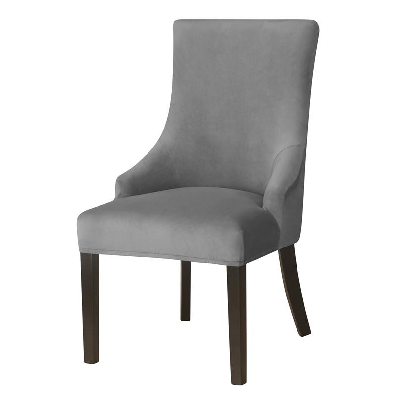 Velvet Elastic Dining Chair Cover Strech Spandex Chair Covers High Back Sloping Arm Chairs Slipcovers for Banquet Home Decor