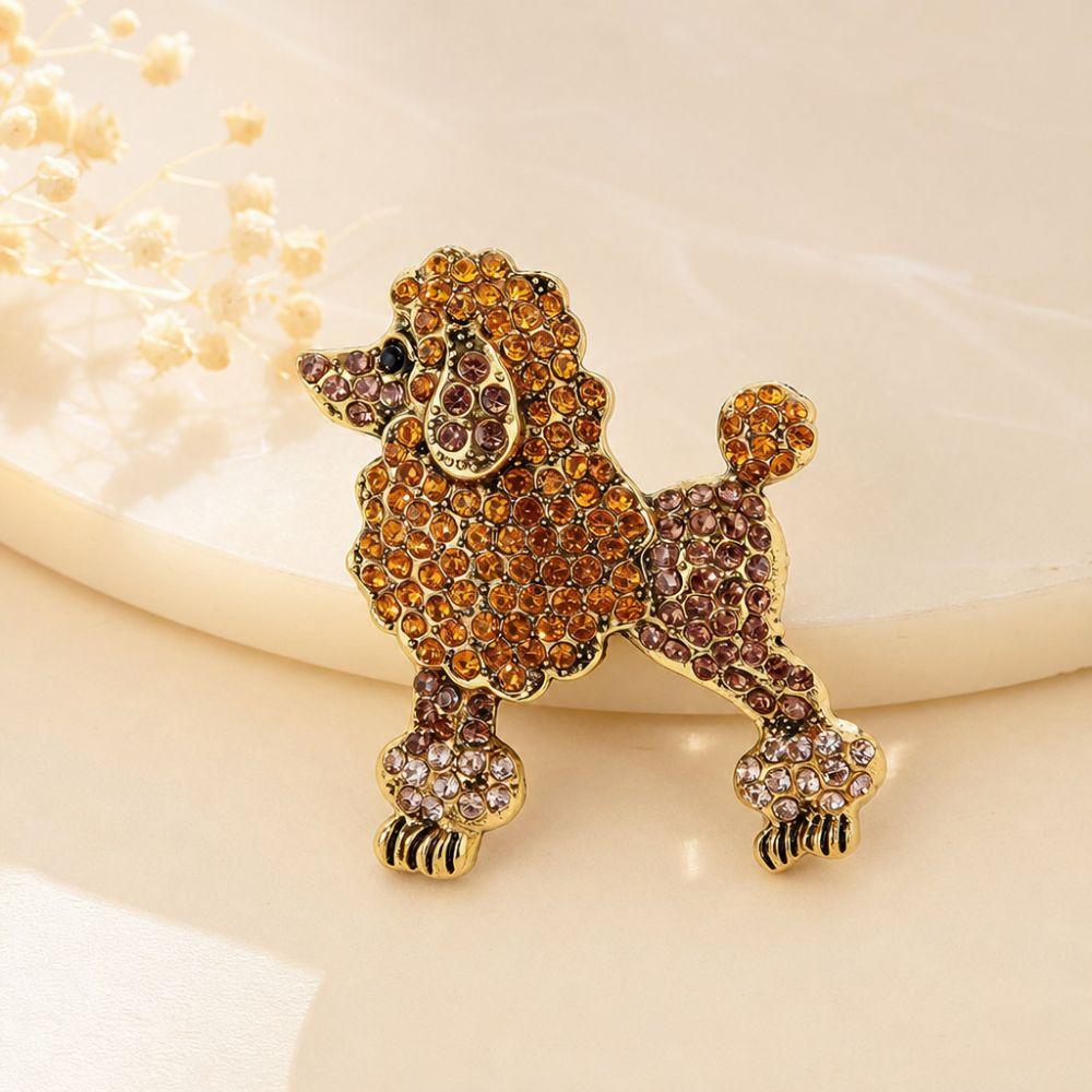 Luxury Animal Brooch Pins Sparkling Jewellery Pins Fashion Poodle Dog Brooches Wedding