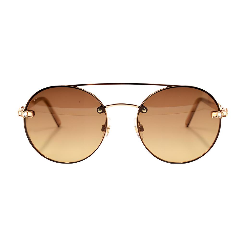 Swarovski Round Double Beam Alloy Pilot Style Sunglasses With Crystal Accents Women sunglasses SK0283-28F