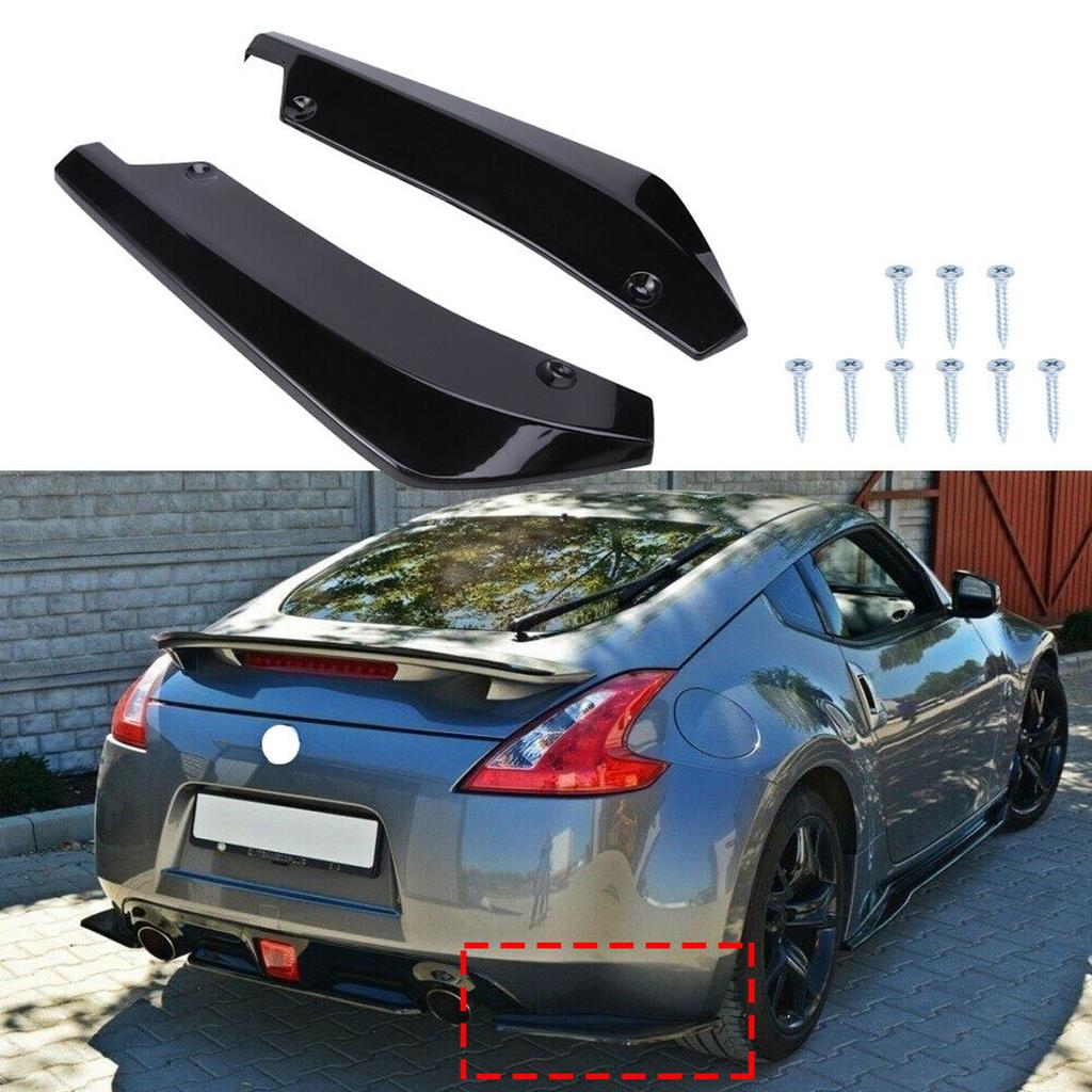 2PCS Rear Bumper Splitter Apron Universal For Nissan 350Z 370Z Coupe Altima GT-R Side Spoiler Diffuser Canards Car