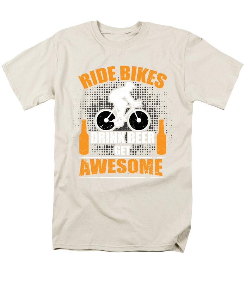 Buy Men Premium Cotton Bike and Beer Print Tees Funny Harajuku Style