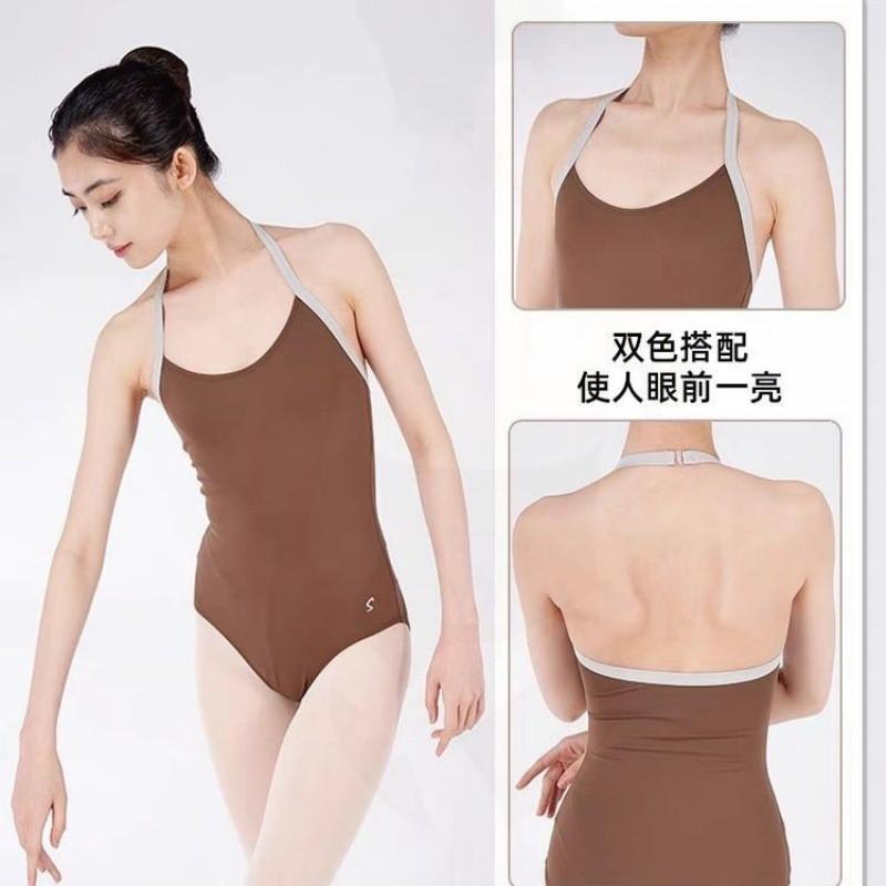 Womens Ballet Leotard With Halter Neck Design Dance Practice Gym Fitness Performance Nylon Spandex Stretchy Bodysuit In