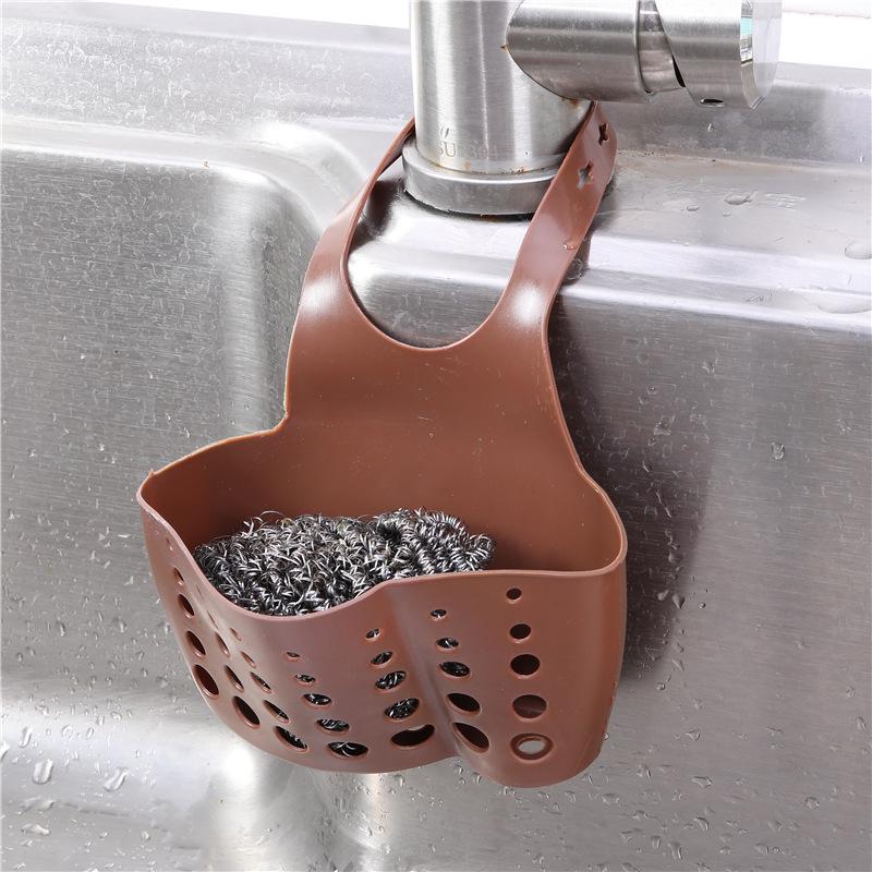 Faucet Hanging Basket Sink Organizer for Sponge, Drain Basket, and Veggie Washer