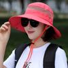 Mesh Breathable Outdoor Bucket Hat Wide Brim UV Protection Basin Hats Solid Color Sunshade Fisherman Cap Boonie Hats For Women & Men