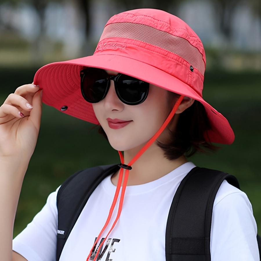 Pălărie cu găleată cu plasă, respirabilă, în aer liber, cu boruri largi, cu protecție UV, pălării pentru bazin, umbrelă de soare, culoare uni, șapcă de pescar, pălării boonie pentru femei și bărbați