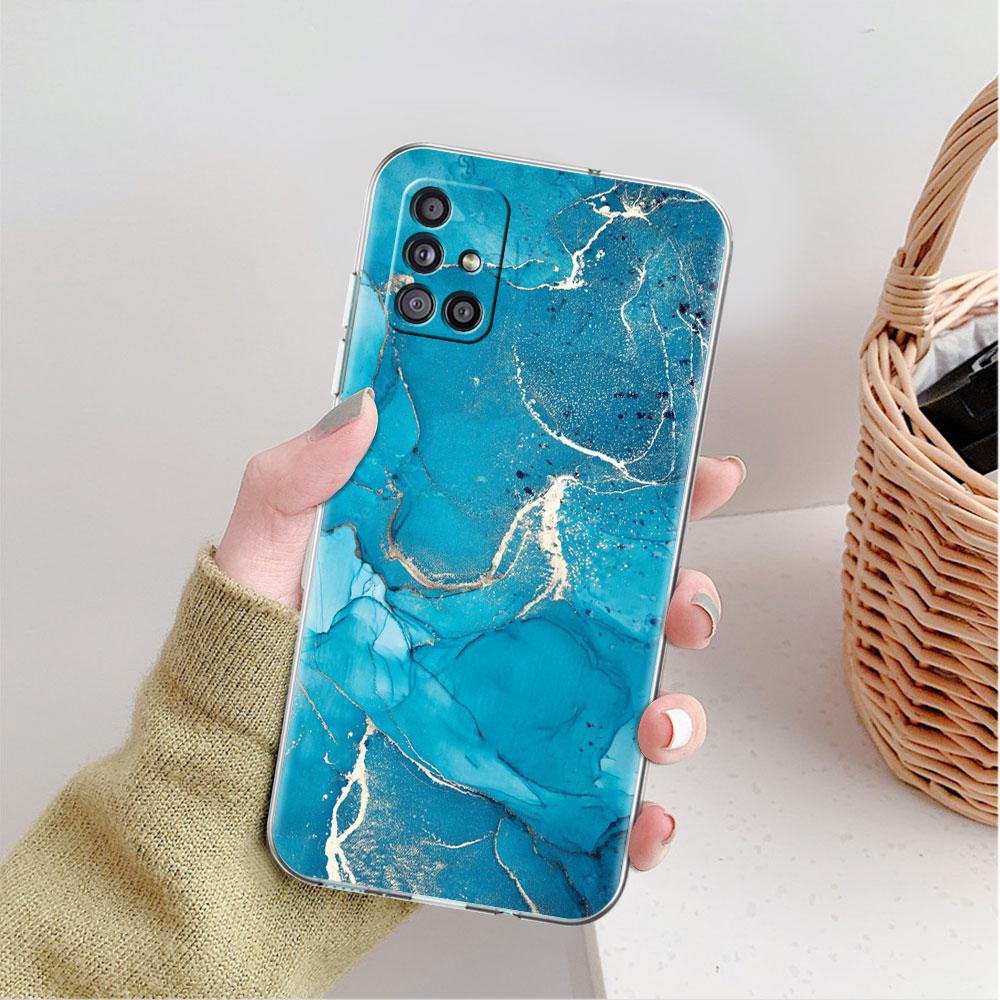 Marble Pattern 3 Clear Case For Samsung Galaxy A52 A12 A51 A32 A21s A71 A32 A22 A50 A70 A31 A72 5G Phone Cover