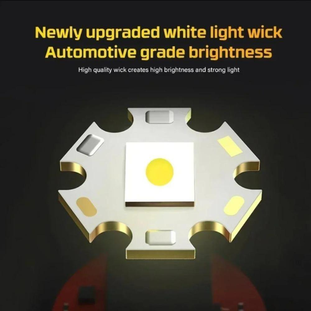 4000MAH Powerful LED Flashlight With Built-in 18650 Battery Usb Rechargeable Torch  5 Lighting Modes Outdoor Emergency Camping Lantern