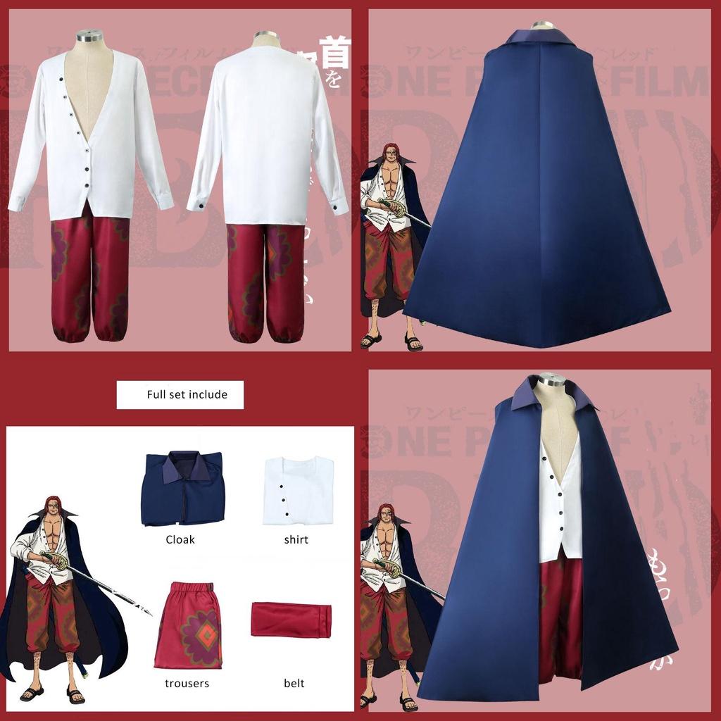 Rollenspel Outfit Voor Kinderen Volwassenen Eendelig Shanks Cosplay Kostuum Mantel