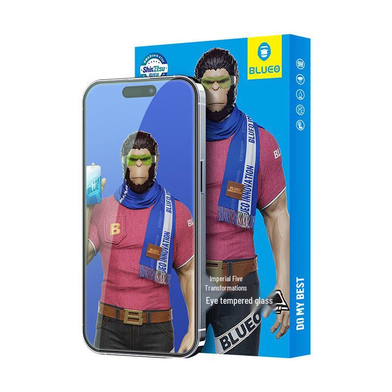 

Mr. Blue Ape iPhone 15 Pro Anti-Blue Light Tempered Glass Screen Protector