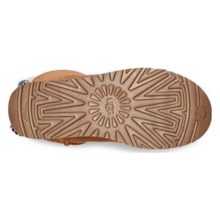 UGG Klassische Karobogen Mid-Calf Schneestiefel Damenstiefel Kastanie 1138131-CHE