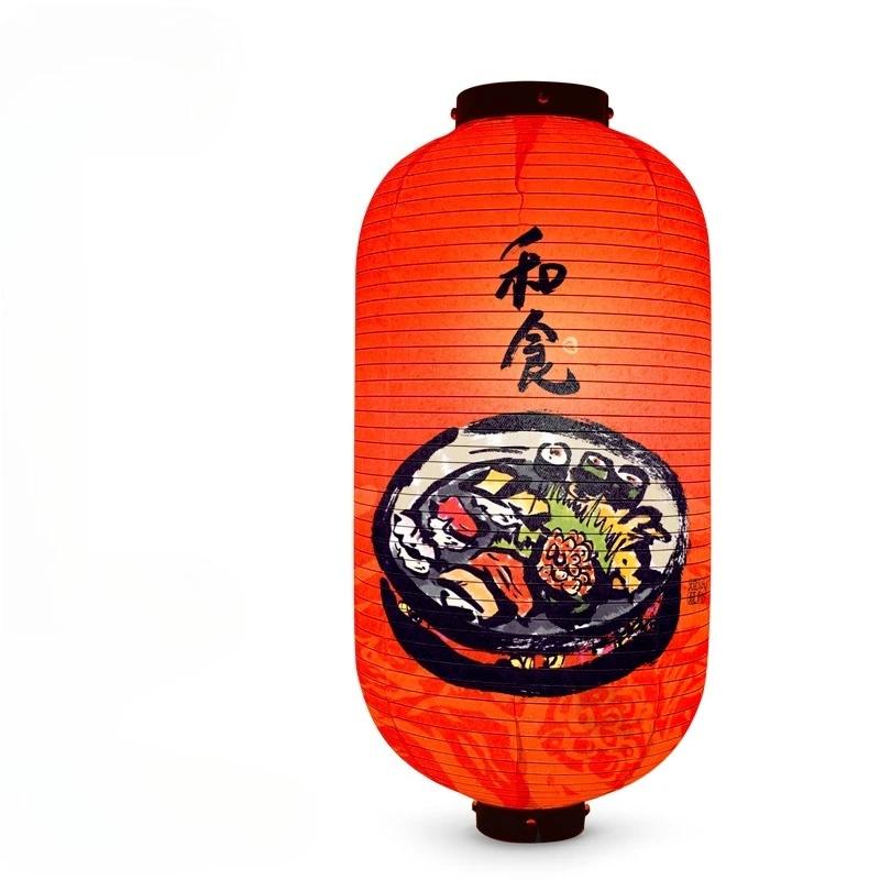 Korean style Restaurant Lanterns Outdoor Waterproof Fabric Hand-written Japanese Food Illustrations Izakaya Advertising Decorate