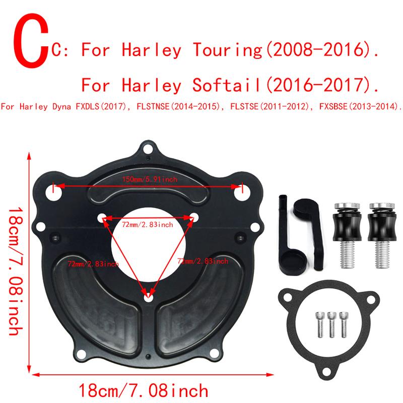 RSD Turbine Air Cleaner Matte Black Intake Filter For Harley Sportster XL 883 Dyna V-Rod Softail Fat Boy Touring Ultra FLHR FLHX