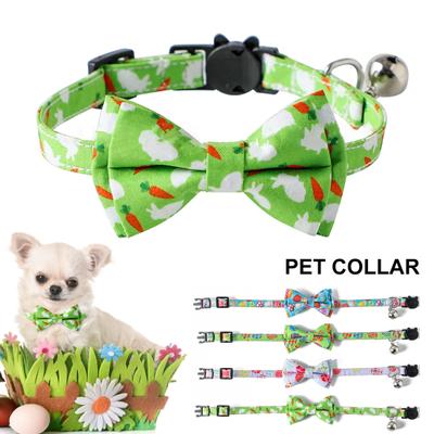 Cat Collar Bunny Carrot Eggs Pattern Decor Accessories Adjustable Breakaway Pet Cats