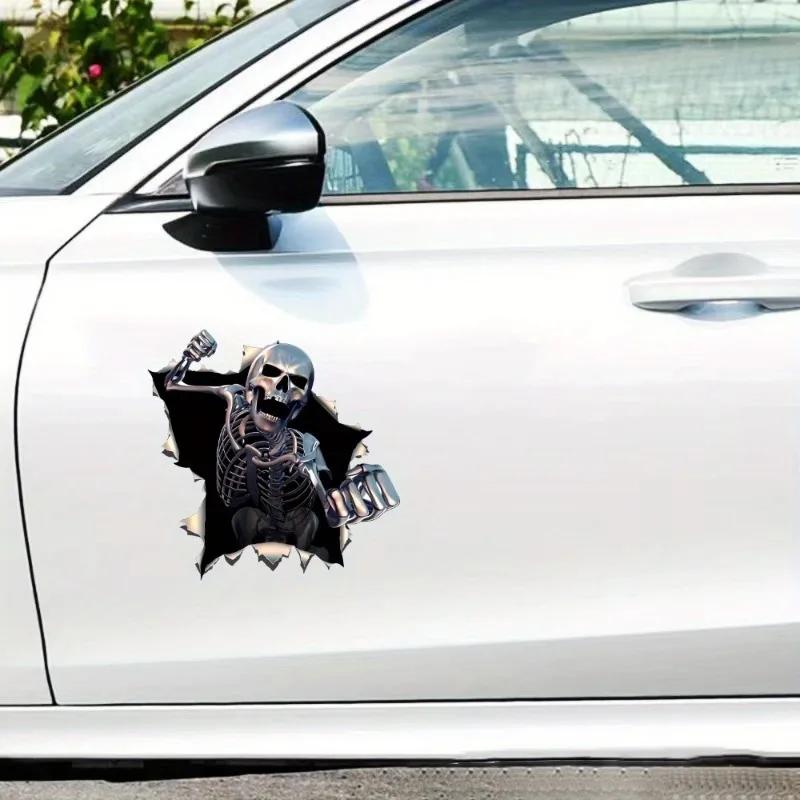 3d Crackle Skull Decorative Stickers Halloween Car Decorative Stickers Decorative Stickers for Motorcycle Car Truck Wall Laptop