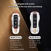 Diamond Metal Material Key Case For Porsche Cayenne Panamera Macan Cayman 718 911 Taycan Gloss Chrome Key Shell Car Key Case