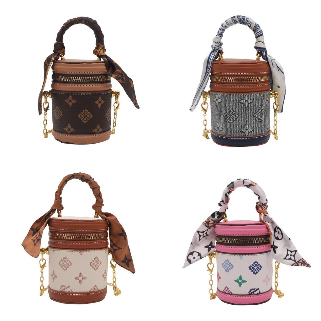 Printed Shape Cylindrical Single Shoulder Crossbody Bag For School Play And