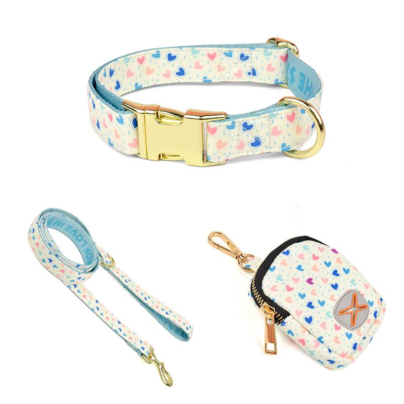 1 Pcs Adjustable Dog Traction Rope Walking Leash With 1 Pcs Color Matching Collor 1 Pcs Waste Bag For Puppy Outdoor Supplies