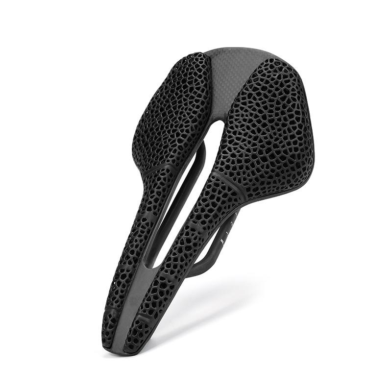 Bicycle 3D Printed Seat Cushion Carbon Fiber Ergonomic Short Nose Highway Mountain Saddle 25x13.5x5cm чёрный