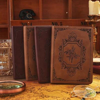 144 Kartki A6 Vintage PU Skórzany Notes Książka Dziennik Lekki Linia Gruba Papier Notes Pisanie Dziennik Miesięczny Harmonogram Tygodniowy Planer
