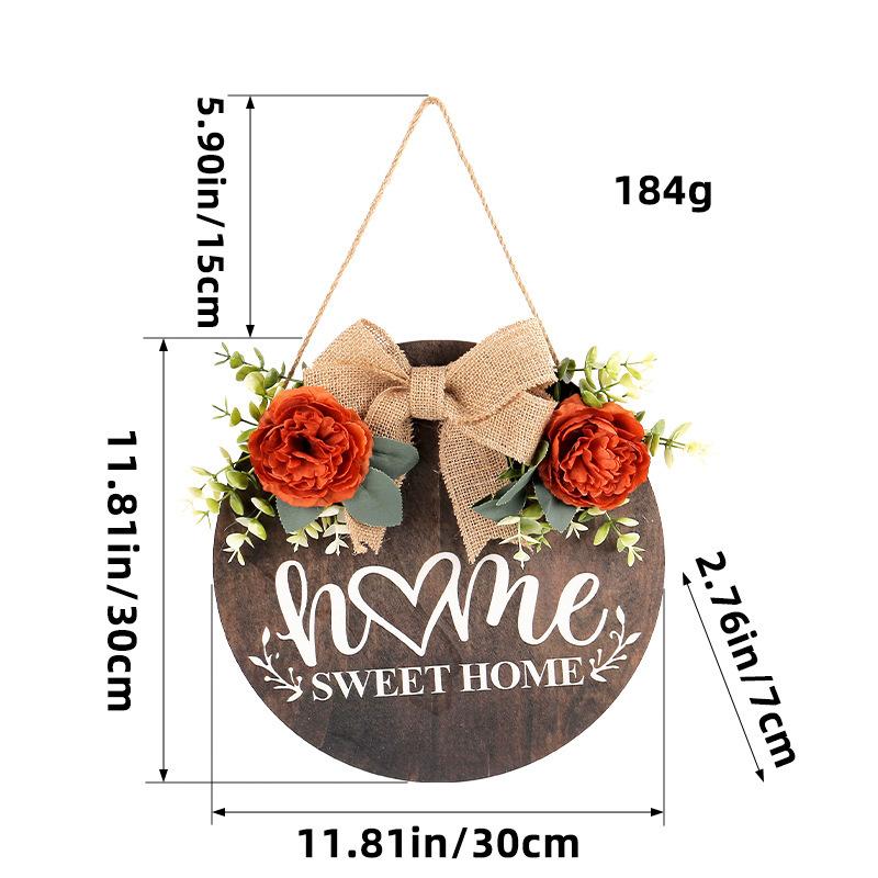 

Весенний деревянный знак венок милый дом имитация цветка деревянная дверь подвеска гостиная окно украшение для дома подвеска X2-32 Shuanghua HOME wooden card