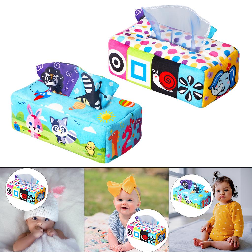 Baby Tissue Box Scarf Crinkle Tissues Play for Developmental Preschool Montessori toy