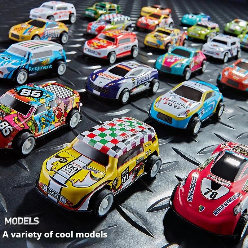 30Pcs 50Pcs Mini Alloy Car Model Set With Storage Box Diecast Cars Toys For Boys Sliding Inertia Vehicle Children Toy Kit Gifts
