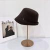 25 Early autumn new 100 pure wool crimped fisherman's hat children's basin hat big head circumference top hat